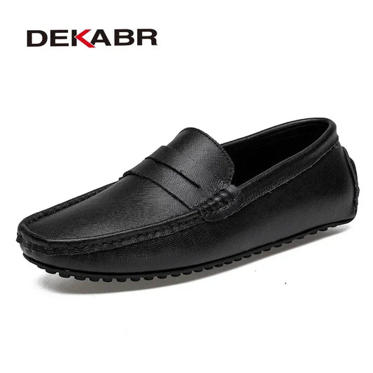 DEKABR Herren-Modische Loafer – Klassische Freizeit-Loafer aus Leder