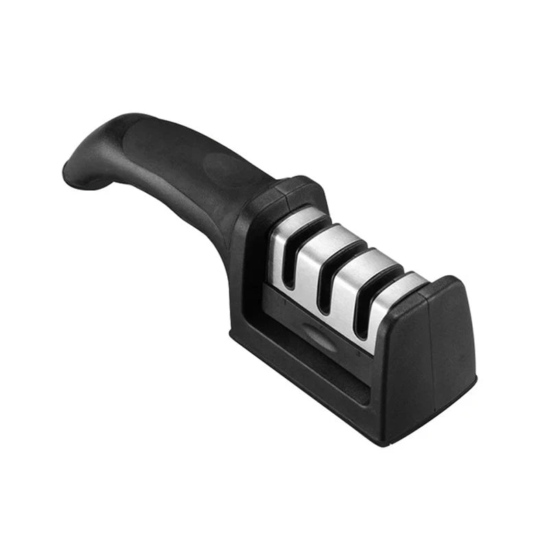 LMETJMA 3-Stage Knife Sharpener with 1 More Replace Sharpener Manual Kitchen Knife Sharpening Tool For all Knives KC0319