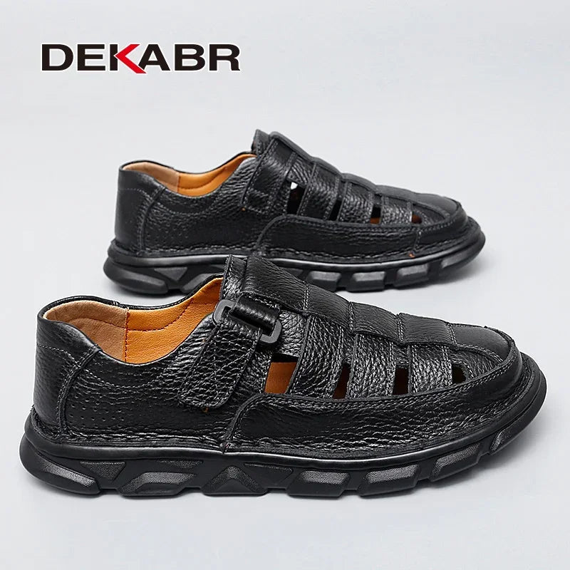 DEKABR Sommer Herren Sandalen aus echtem Leder 
