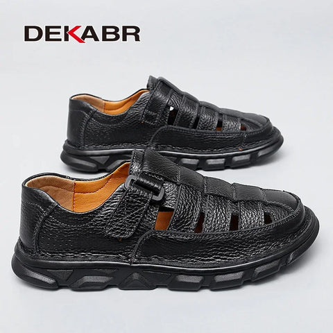 DEKABR Sommer Herren Sandalen aus echtem Leder 