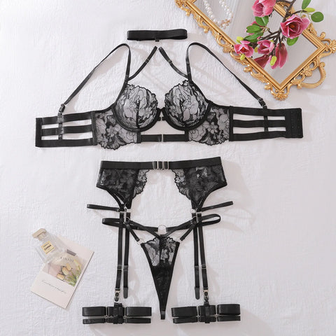 Sexy Lingerie Set 2024 - Halter Bra Push Up Erotic Costume