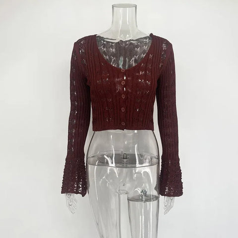 Tuularose Lente Gebreid Vest voor Dames - Casual Effen V-hals Korte Top