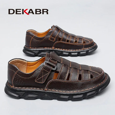 DEKABR Sommer Herren Sandalen aus echtem Leder 