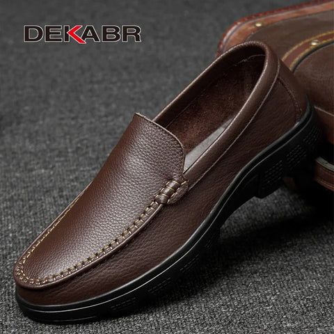 DEKABR Echt leer handgemaakte ademende comfortabele werkschoenen voor heren casual outdoor loafers instappers herenschoenen maat 37-47