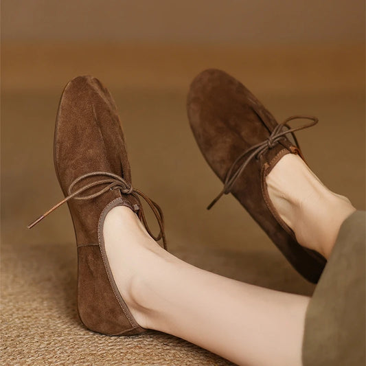 AIYUQI Women's Vintage Lace-up Loafers