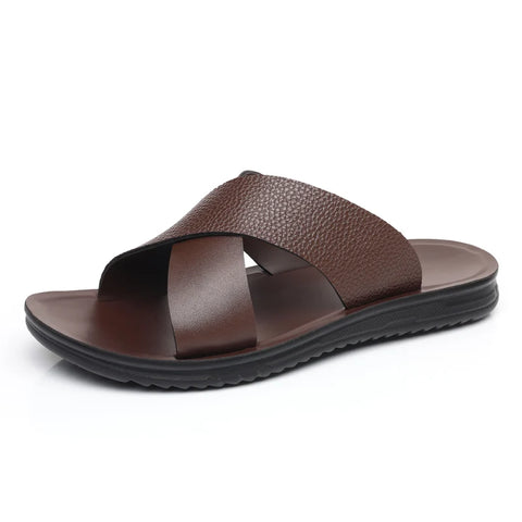 Men's Fashion Casual Leather Slides