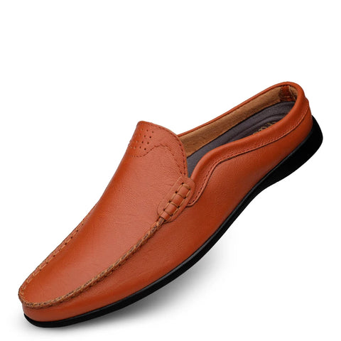 Italiaanse herenpantoffels van echt leer - luxe loafers 