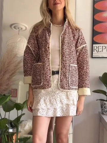 TARUXY Bloemenprint Jassen Voor Dames - Modieuze Slanke Jas met Zakken