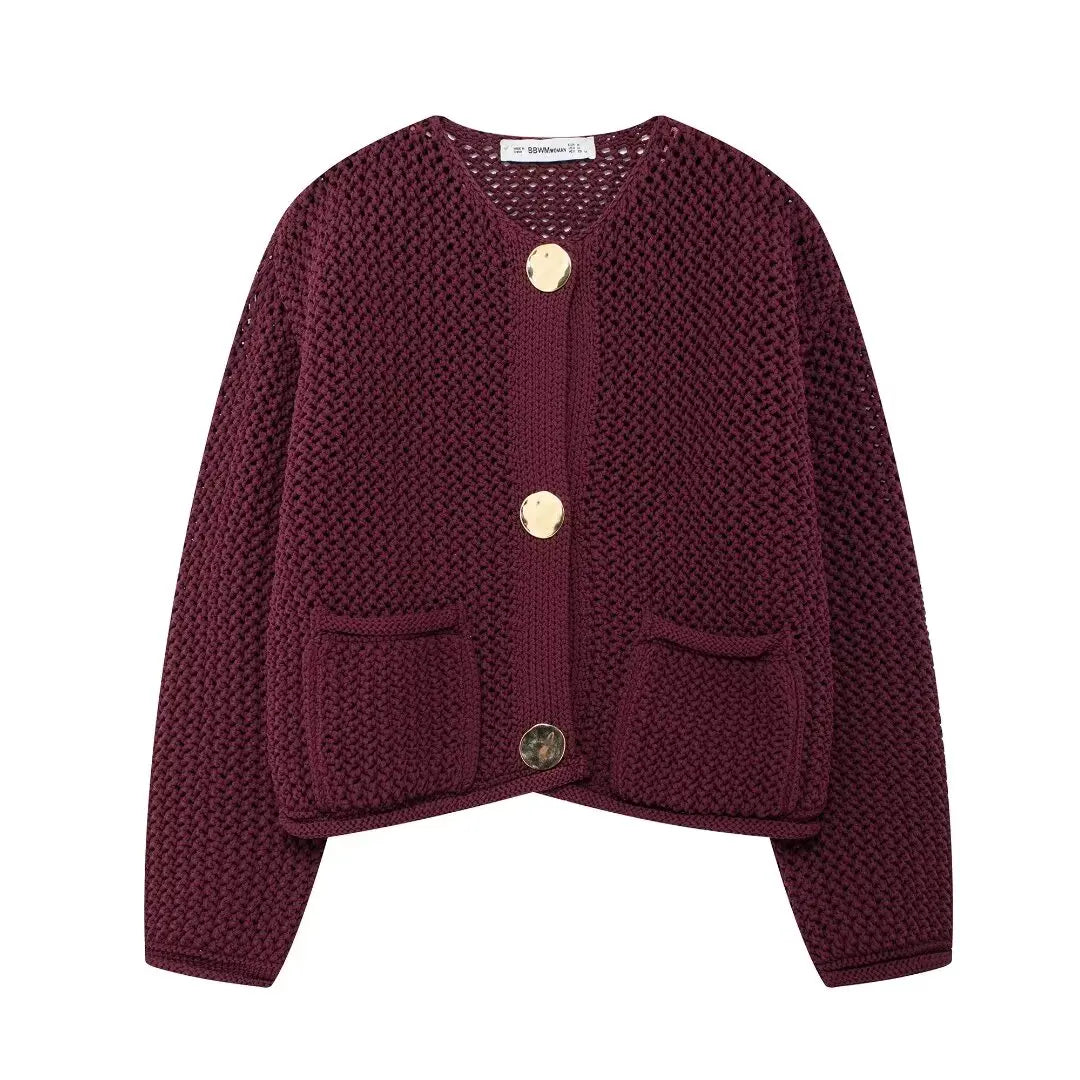 MUJER 2025 Gebreide Cropped Cardigans voor Dames - Stijlvolle Herfst Breisels