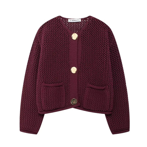 MUJER 2025 Gebreide Cropped Cardigans voor Dames - Stijlvolle Herfst Breisels