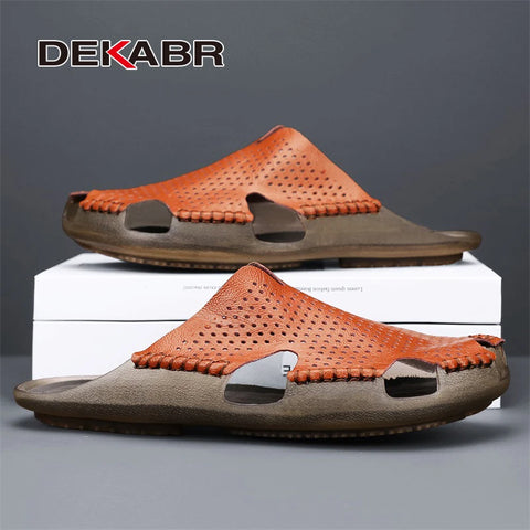 DEKABR Minimalistische leren sandalen voor heren 