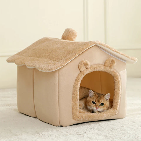 Opvouwbaar huisdierenhuis - Verwijderbaar en wasbaar kattenhuis en puppygrot voor kleine huisdieren