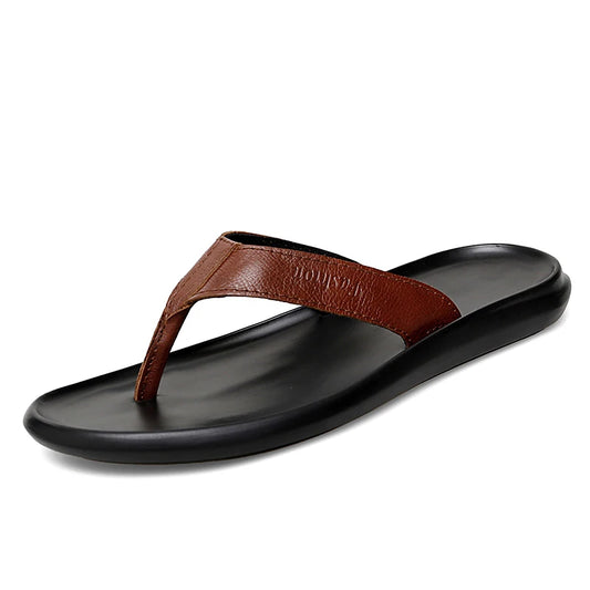 Modische Flip-Flops für Herren 2024 – Rutschfeste Ledersandalen mit weicher Unterseite