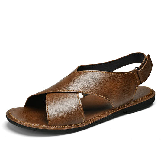 Herrensandalen aus echtem Leder für den Sommer