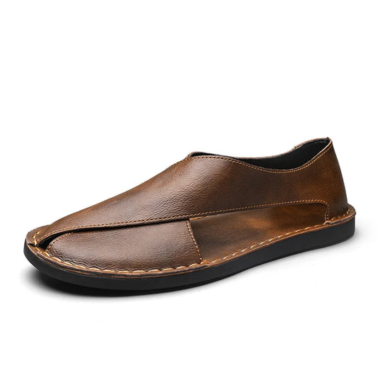 Sommerliche handgefertigte Herrensandalen aus Leder