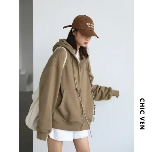 CHICVEN Women Sweatshirt - Cozy & Stylish Hooded Coat