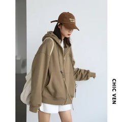 CHICVEN Women Sweatshirt - Cozy & Stylish Hooded Coat