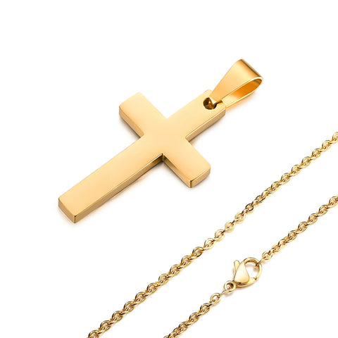 Waterproof Cross Necklaces for Men - Anti-Allergy Stainless Steel Jewelry Gifts