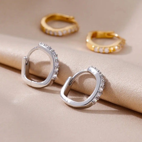 Stainless Steel Earrings for Women - Geometric Butterfly Twist Heart Zircon Minimalist Wedding Aesthetic Jewelry Gift 2023