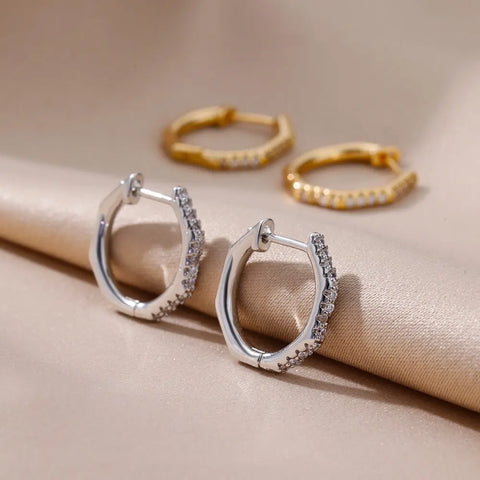 Stainless Steel Earrings for Women - Geometric Butterfly Twist Heart Zircon Minimalist Wedding Aesthetic Jewelry Gift 2023