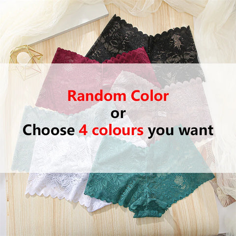 FINETOO 4-delige kanten bloemen boyshorts ondergoed voor dames