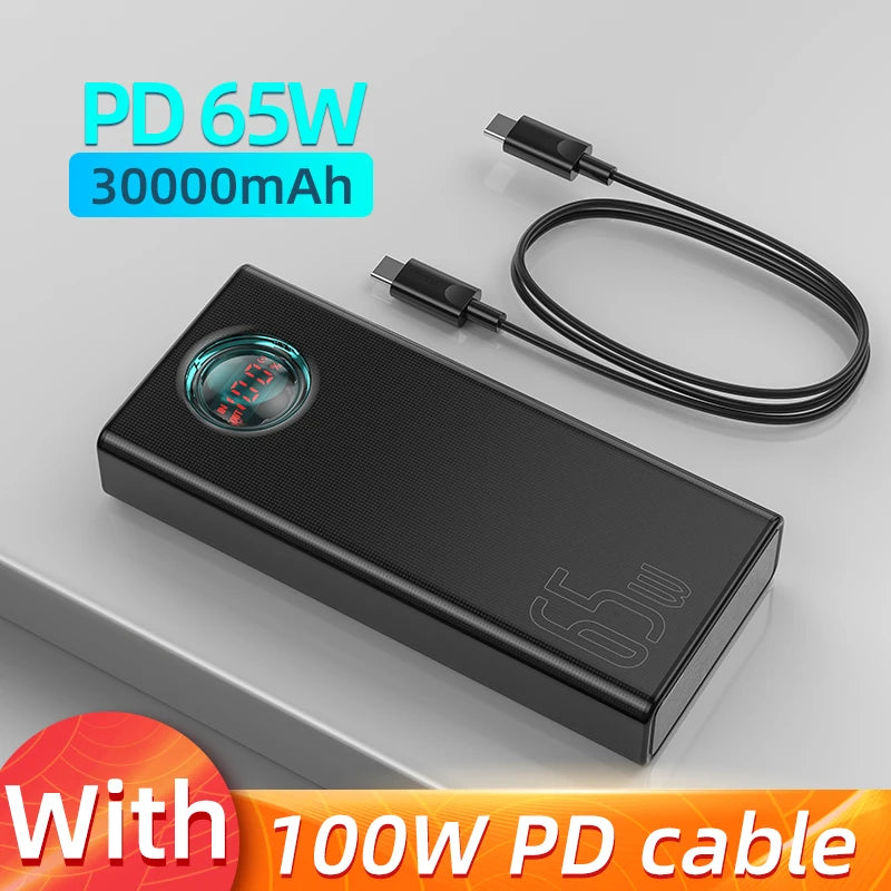 Baseus Max 65W Power Bank – 30000mAh PD Quick-Charge