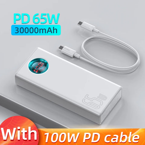 Baseus Max 65W Power Bank – 30000mAh PD Quick-Charge