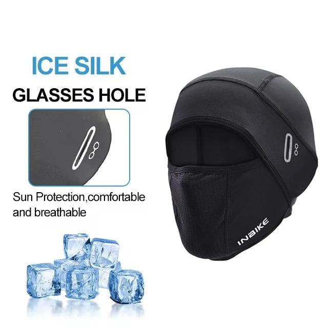 INBIKE Zomerfietsmasker - UV-beschermend hoofdmasker en verkoelende nekwarmer voor het gezicht