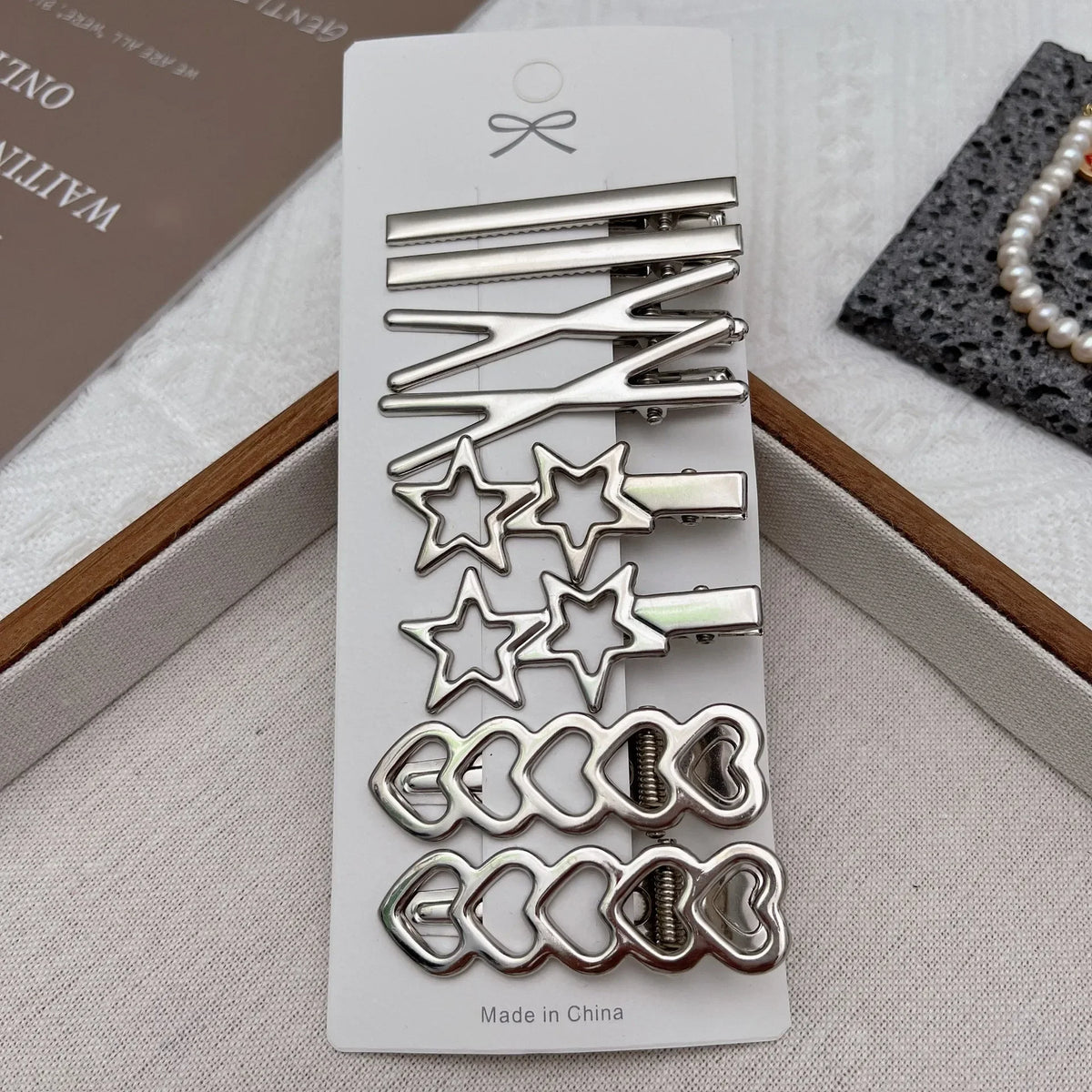 Stylish Silver Metal Duckbill Hair Clips for Women and Girls - Y2K Bangs Accessories