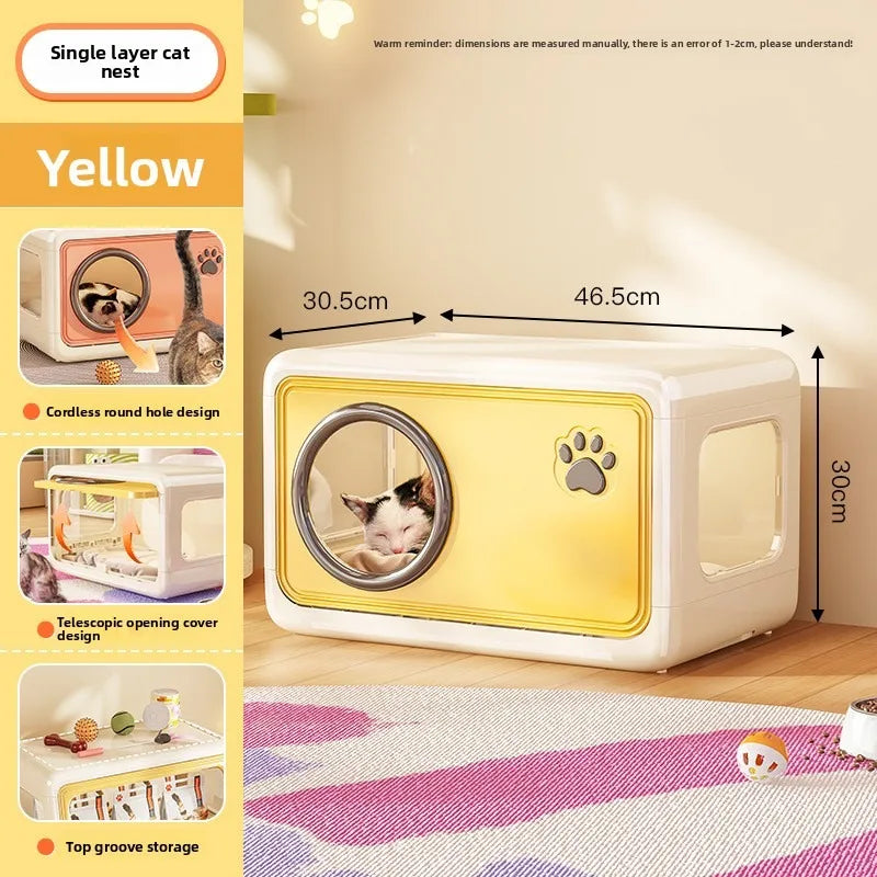 Cat House Summer Cool House for Pets - Indoor Semi-enclosed Cat Villa