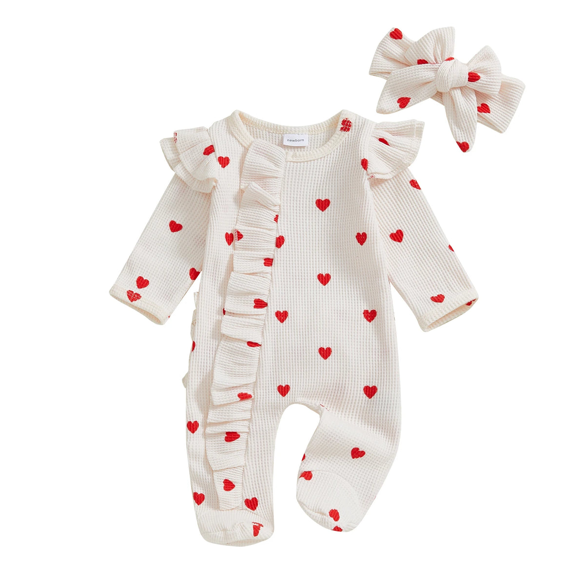 Tregren Newborn Baby Girl Valentine's Day Jumpsuit