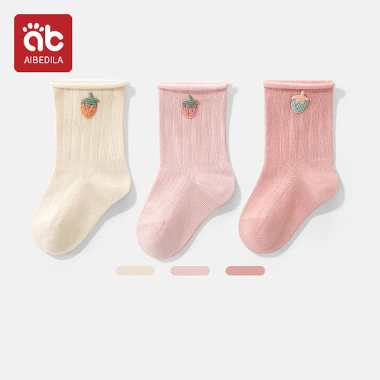 AIBEDILA 3 Pairs Unisex Cotton Baby Socks