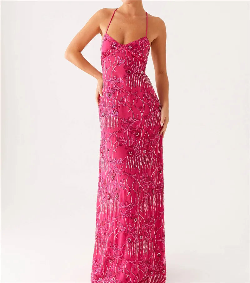 Hirigin Sequin Beaded Cami Mini Dress