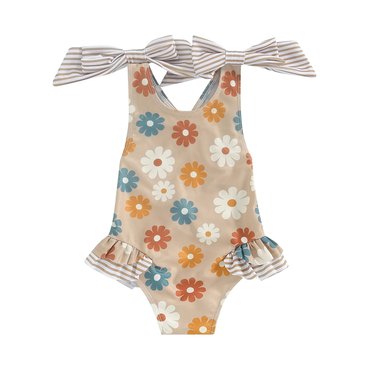 Tregren Kids Girls Floral Print Swimsuit