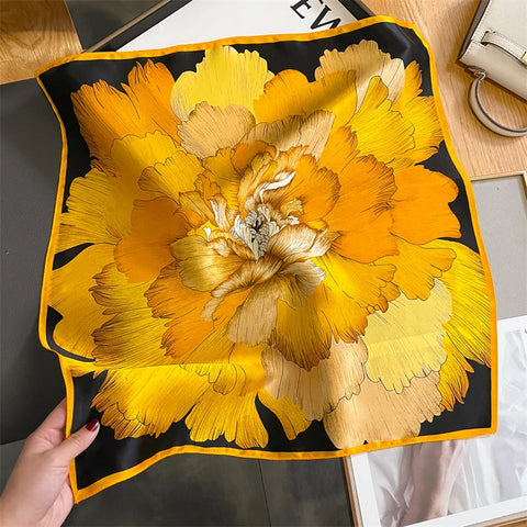2025 100% Real Silk Scarf - 53cm Square Women's Bandelet