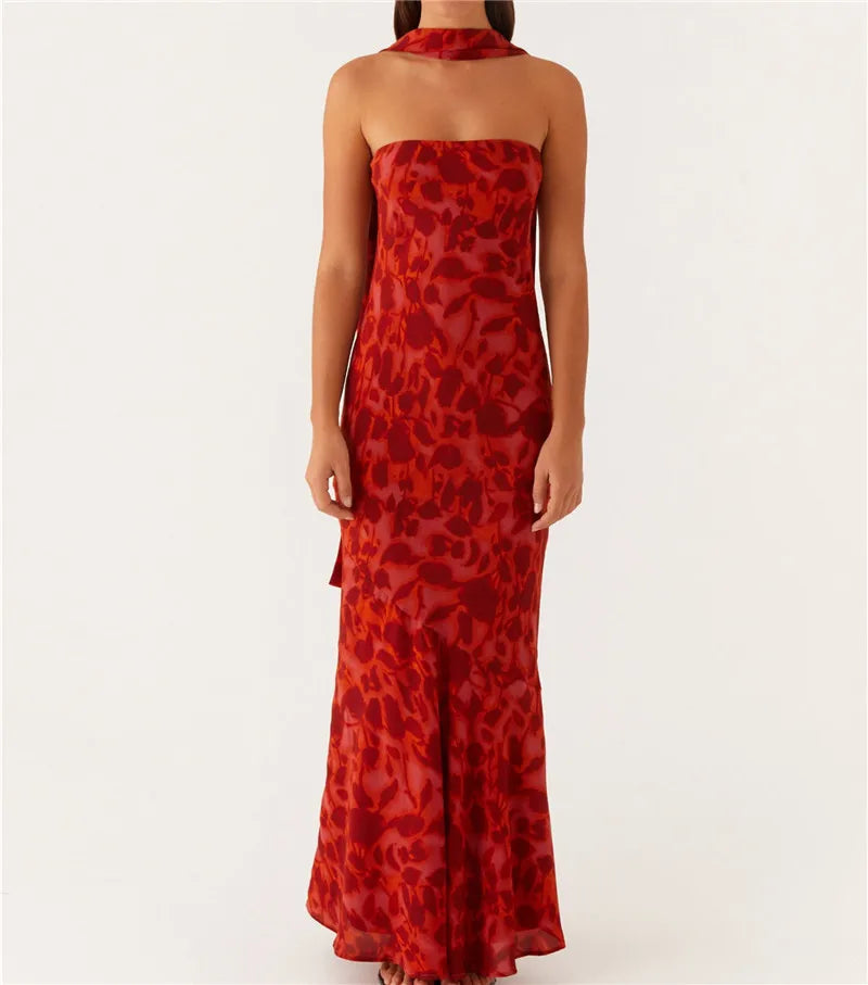 Hirigin Women's Floral Strapless Dress