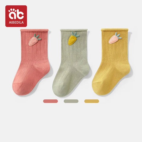 AIBEDILA 3 paar unisex katoenen babysokken 