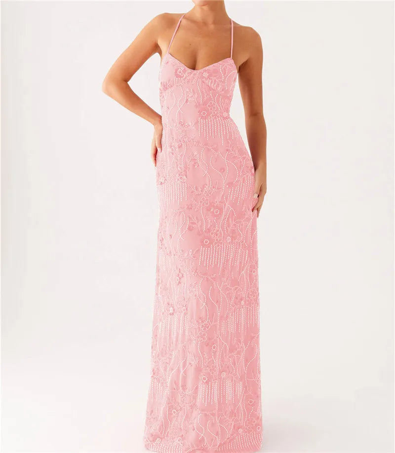 Hirigin Sequin Beaded Cami Mini Dress