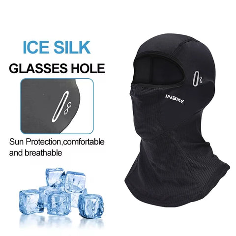 INBIKE Zomerfietsmasker - UV-beschermend hoofdmasker en verkoelende nekwarmer voor het gezicht
