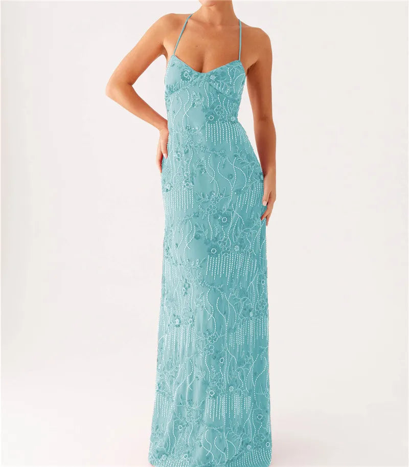 Hirigin Sequin Beaded Cami Mini Dress