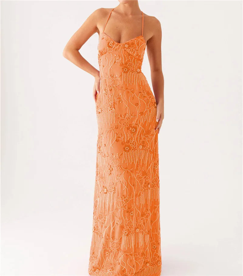 Hirigin Sequin Beaded Cami Mini Dress