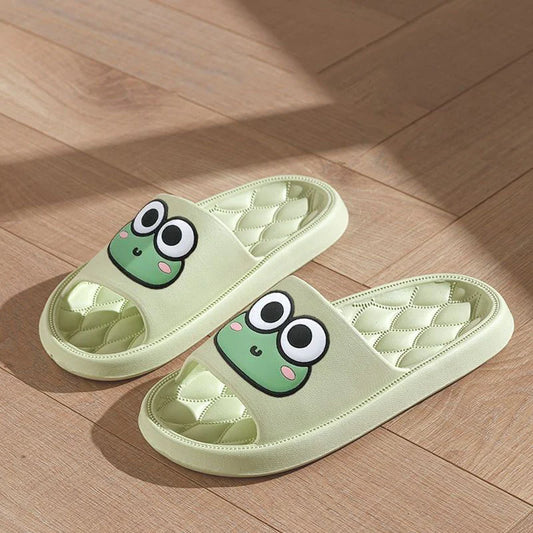 Summer Beach Slides - Cartoon Frog Non-Slip Slippers