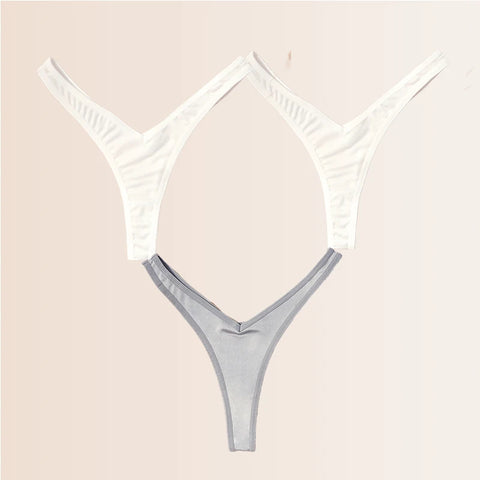 Seamless Thongs Solid Thong Panties for Women - Soft Silk Tangas