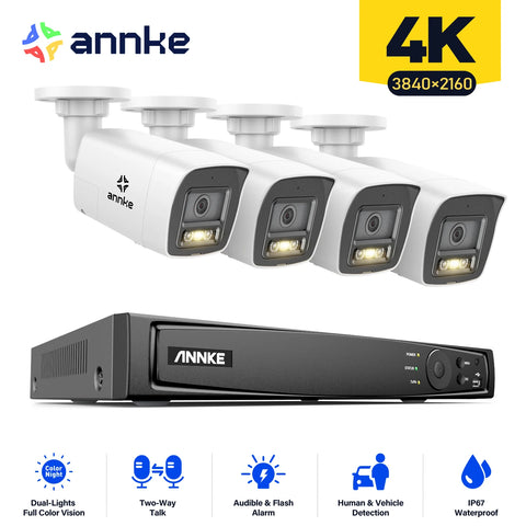 ANNKE 4K POE Video Surveillance System with 8MP & 12MP Cameras