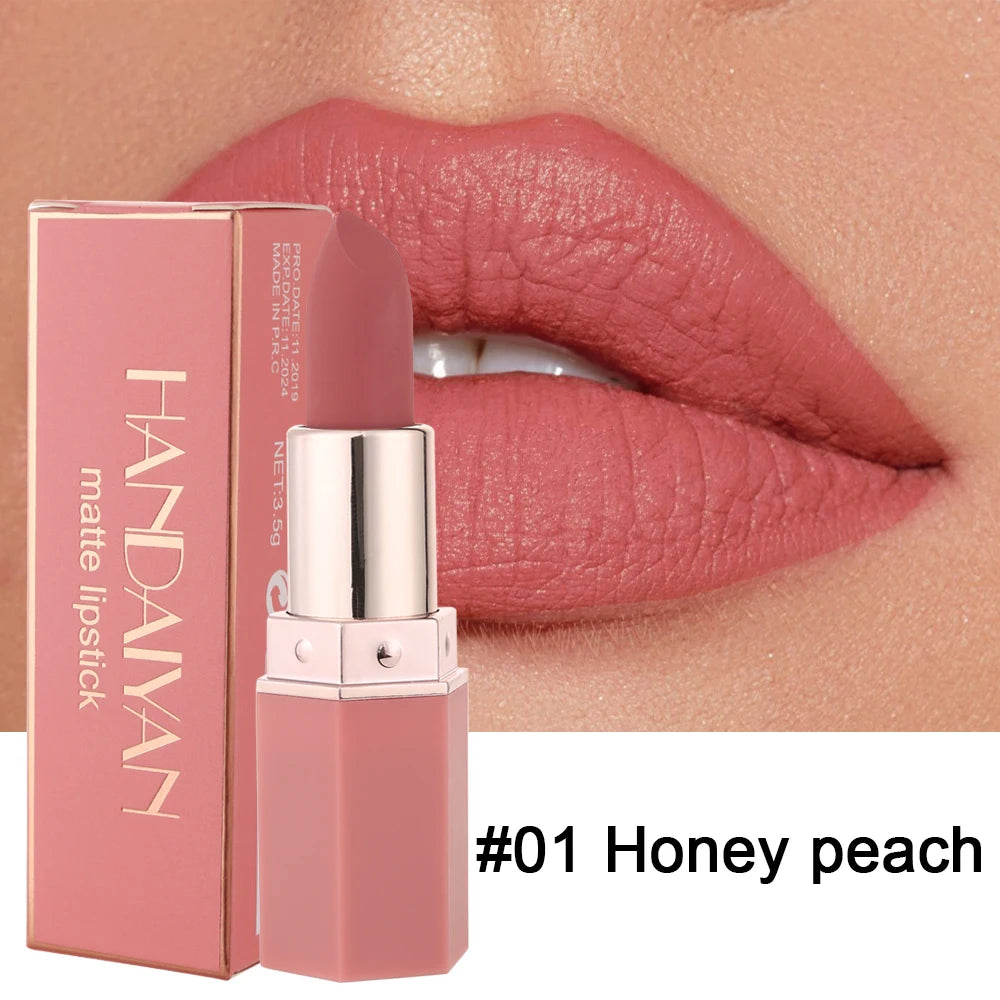 6-Color Matte Lipstick - Long-Lasting Velvet Finish