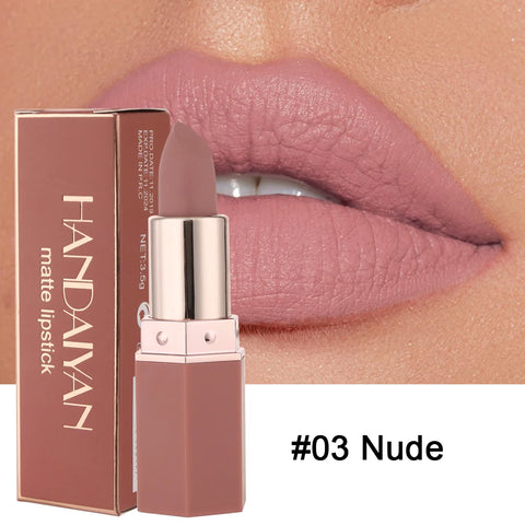 6-Color Matte Lipstick - Long-Lasting Velvet Finish