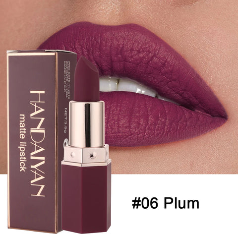 6-Color Matte Lipstick - Long-Lasting Velvet Finish