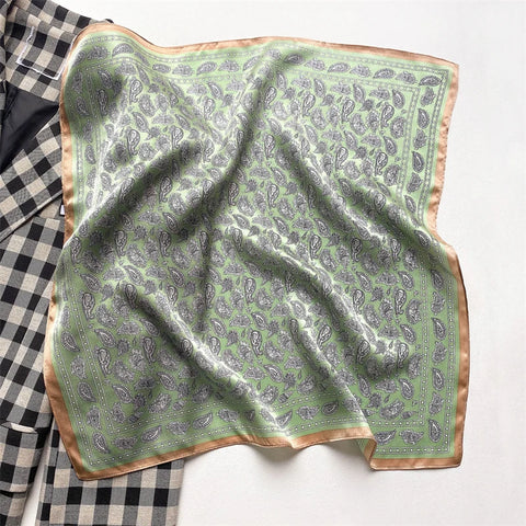 2025 100% Real Silk Scarf - 53cm Square Women's Bandelet