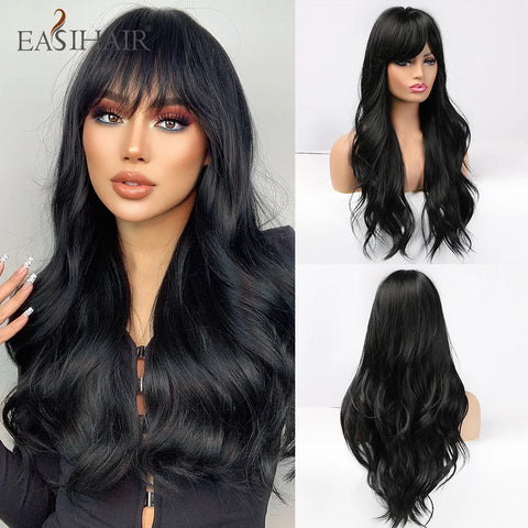DropShipping EASIHAIR Long Blonde Ombre Synthetic Wigs for Women - Wavy High Density Cosplay Wig