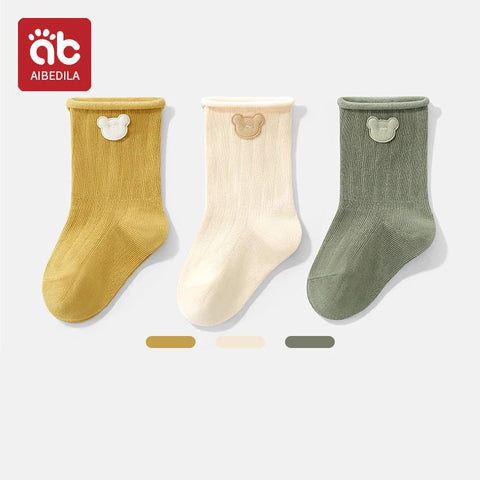 AIBEDILA 3 paar unisex katoenen babysokken 